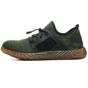 VGUC Men’s Mesh Steel Toed Work Sneakers Shoes Ties Safety Breathable, Size 10.5